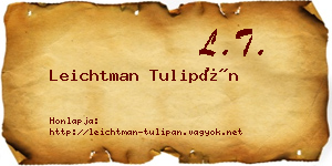 Leichtman Tulipán névjegykártya